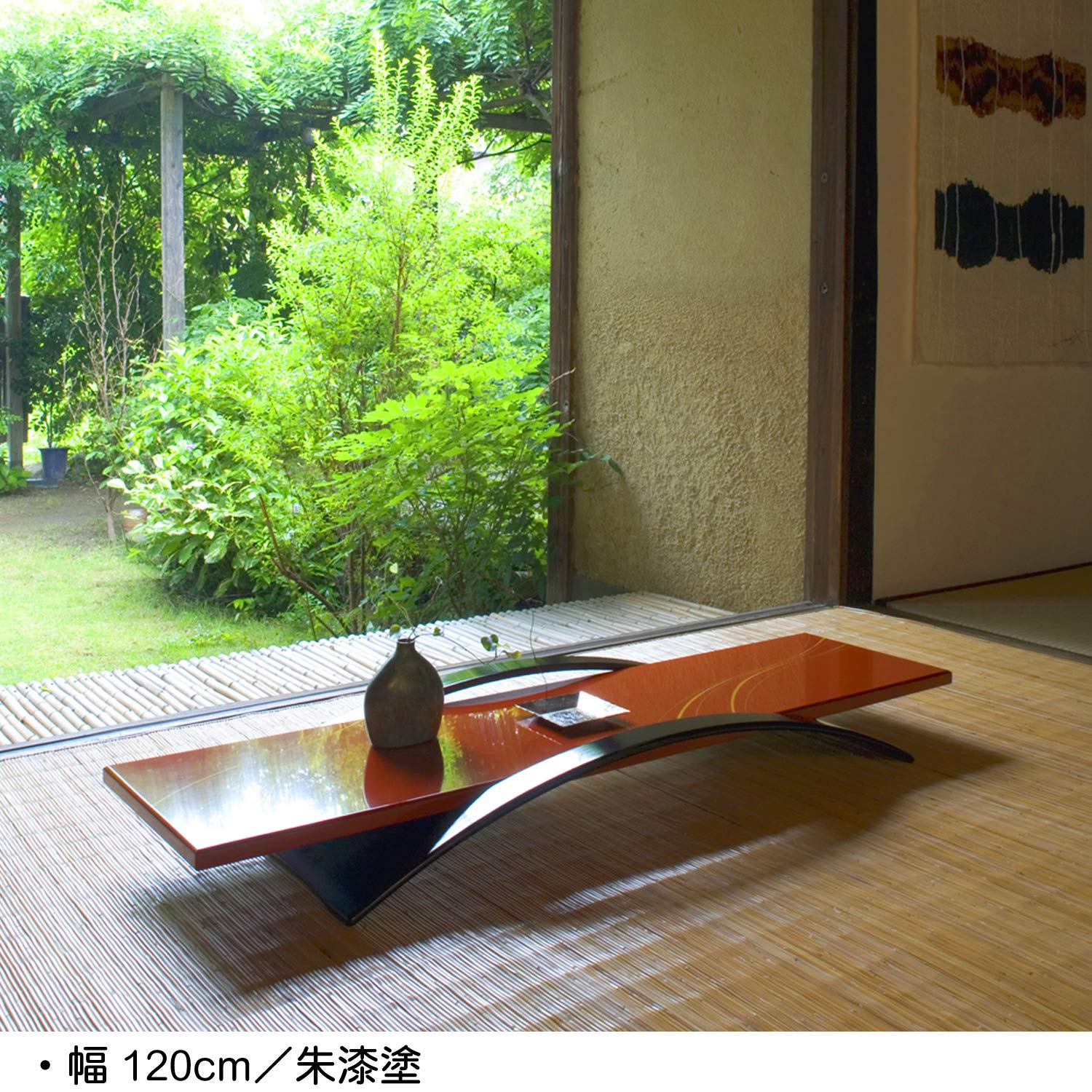 Amazon.co.jp: 森繁 置き床 花台 敷板 漆塗 香川漆器 朱 W1200